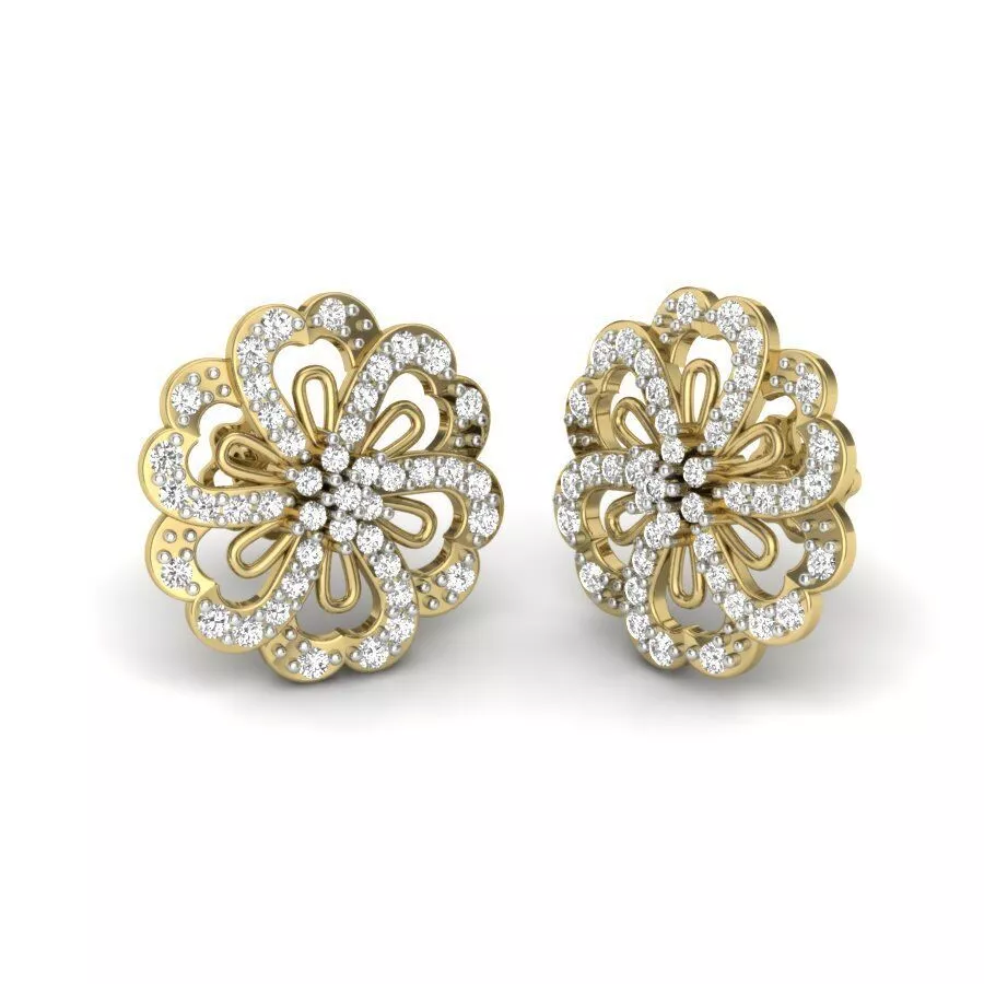 SILVER AND GOLD LONG EARRINGS 3D print model