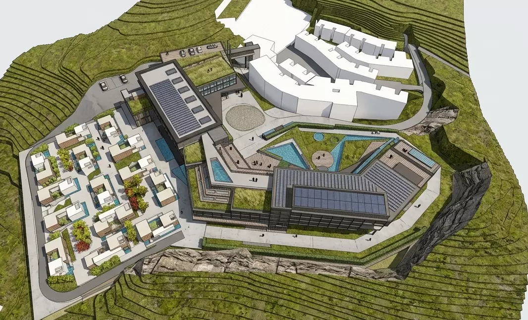 Hotels and Villas Low-poly 3D model