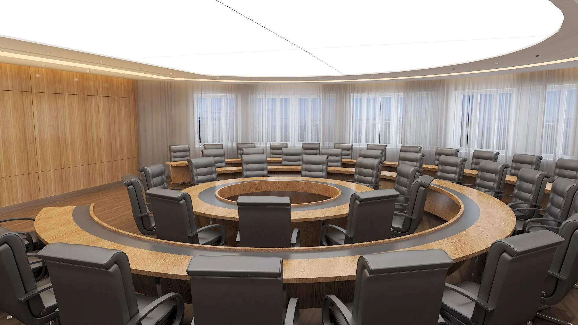 Round table conference room 3D model
