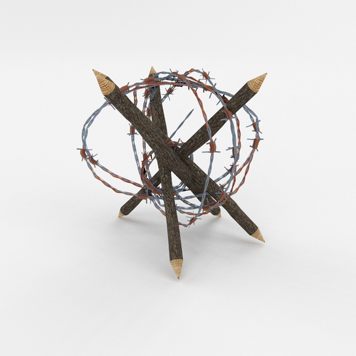 Lowpoly Barb Wire Obstacle