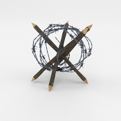 Lowpoly Barb Wire Obstacle Low-poly 3D model