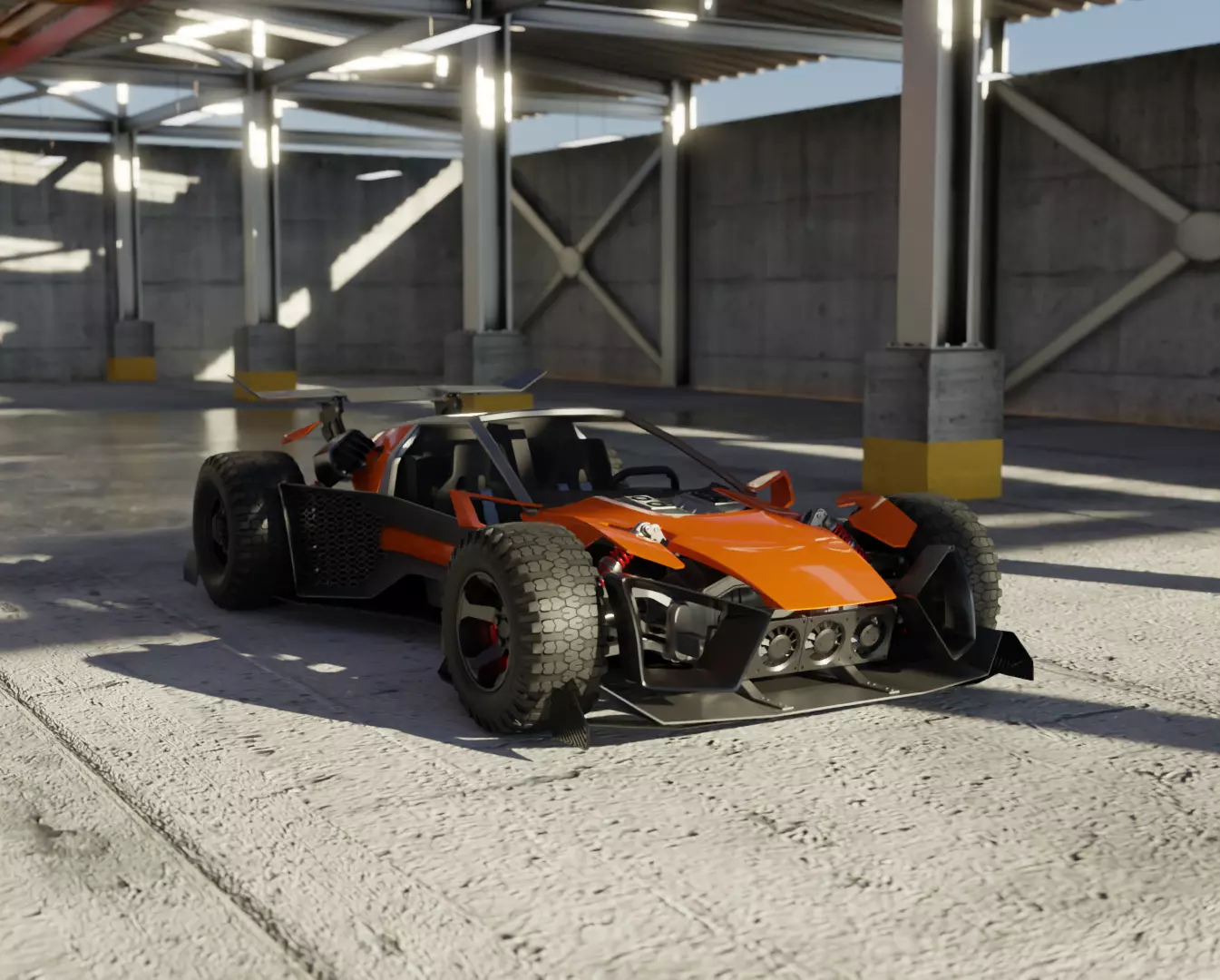 Concept Car Low-poly 3D model