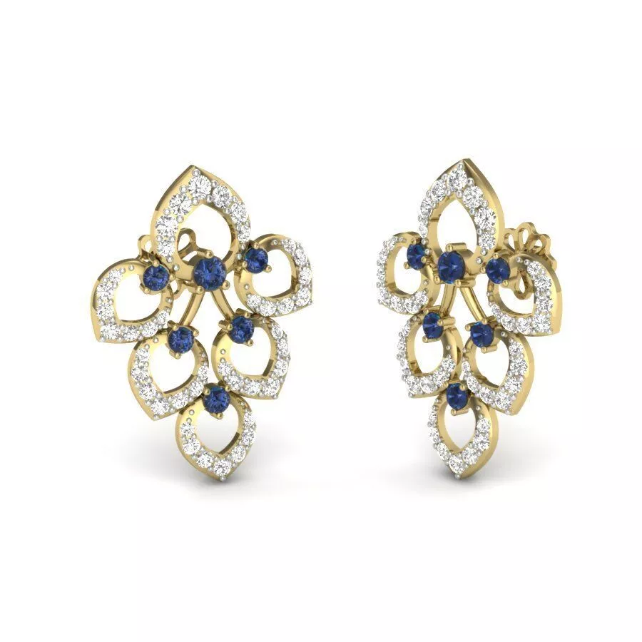 SILVER AND GOLD LONG EARRINGS 3D print model