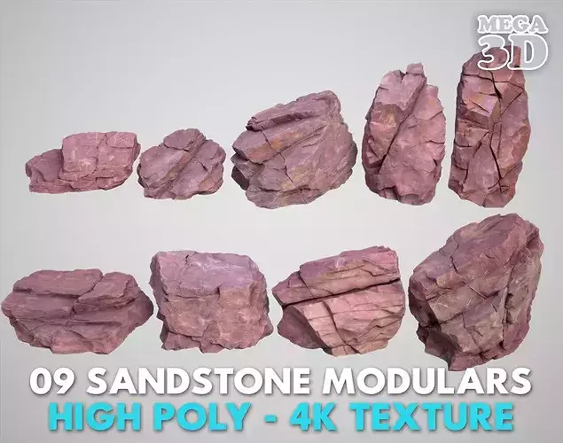 9 Modular Sandstones 3D Pack A 260616