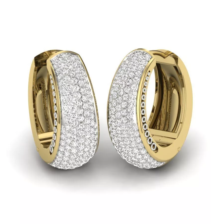 SILVER AND GOLD LONG EARRINGS 3D print model