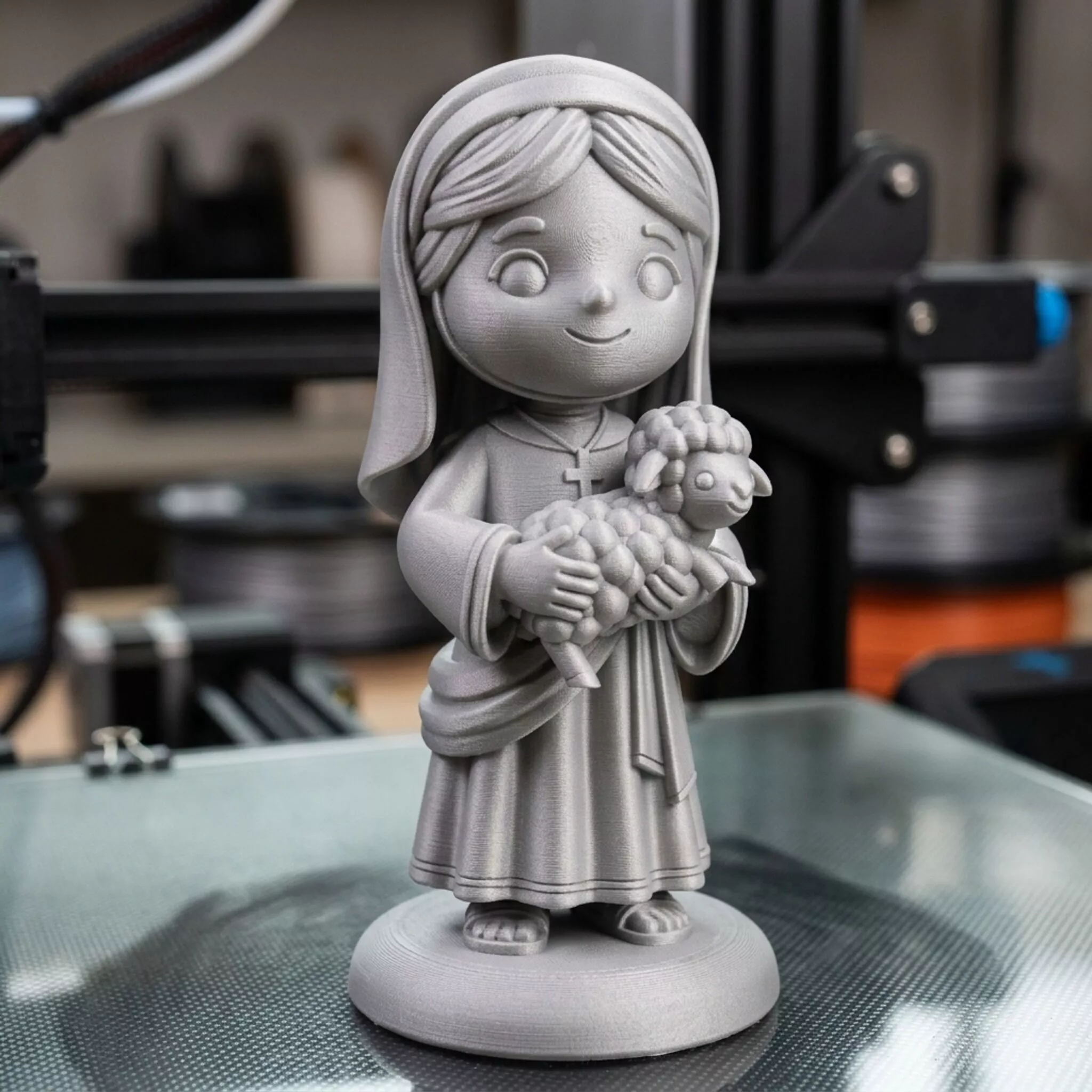 Saint Agnes holding lamb 3D print model