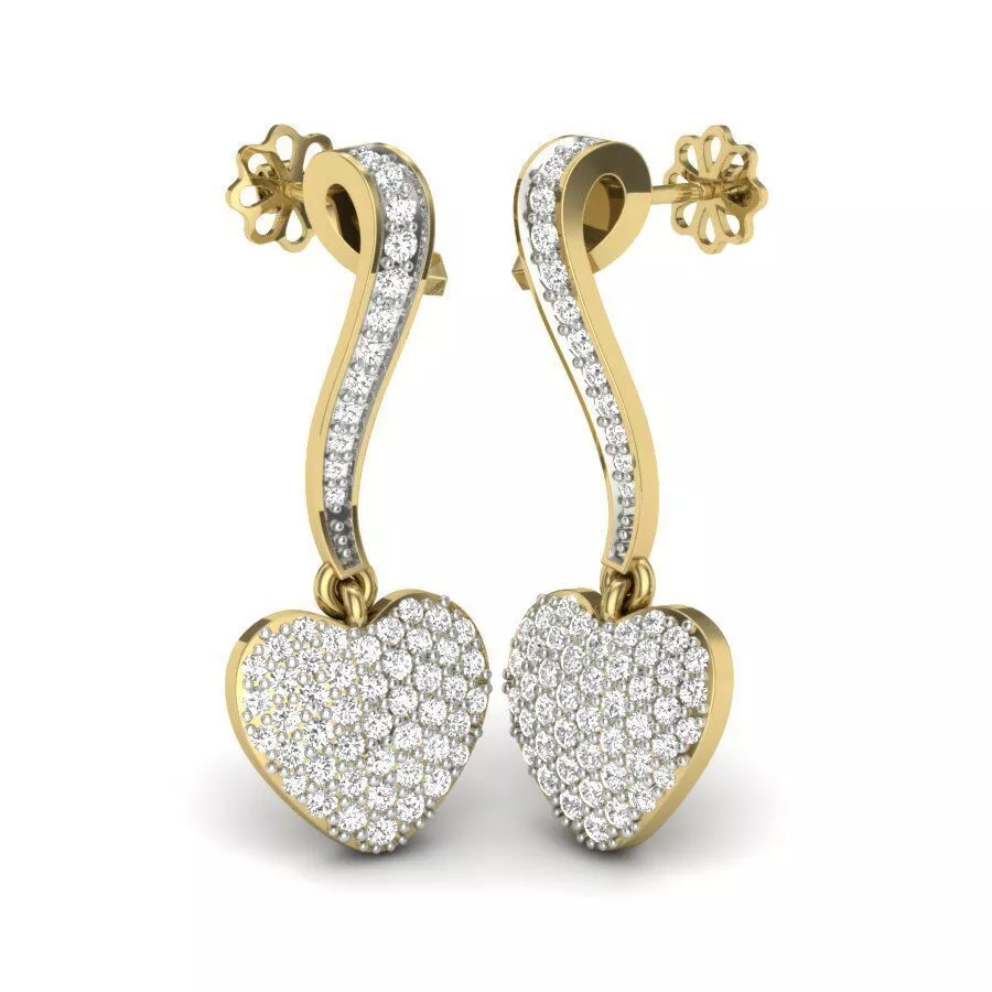 SILVER AND GOLD LONG EARRINGS 3D print model