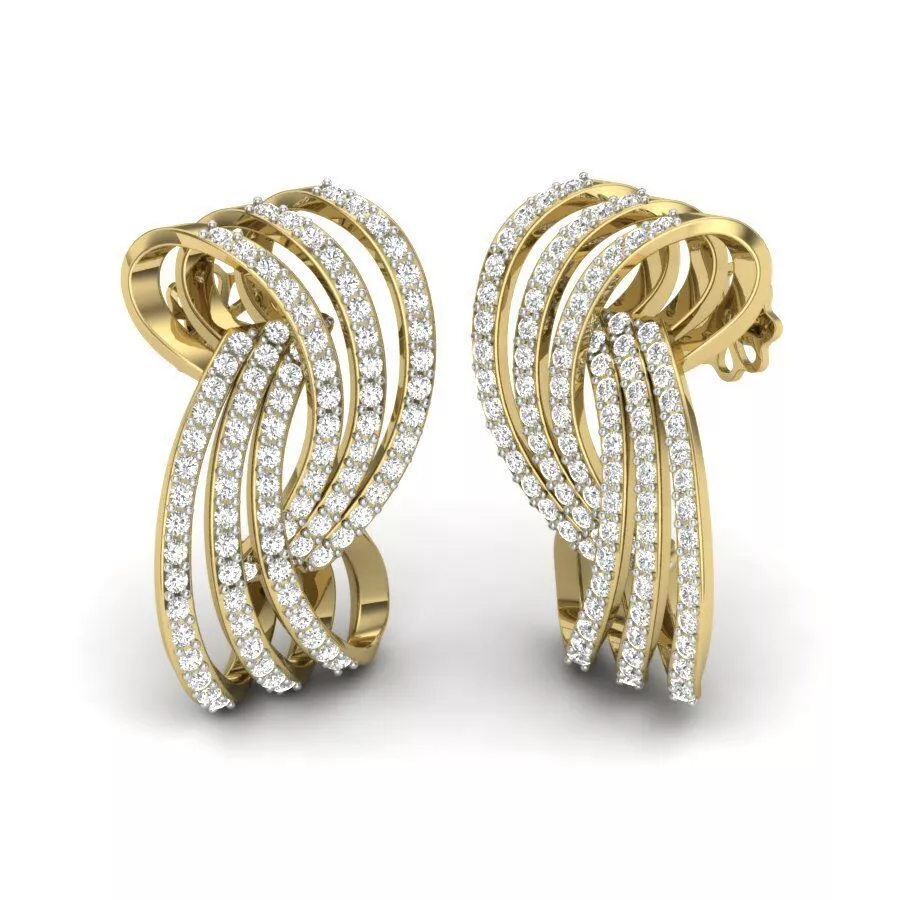 SILVER AND GOLD LONG EARRINGS 3D print model