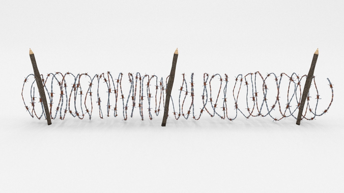Lowpoly Barb Wire Obstacle