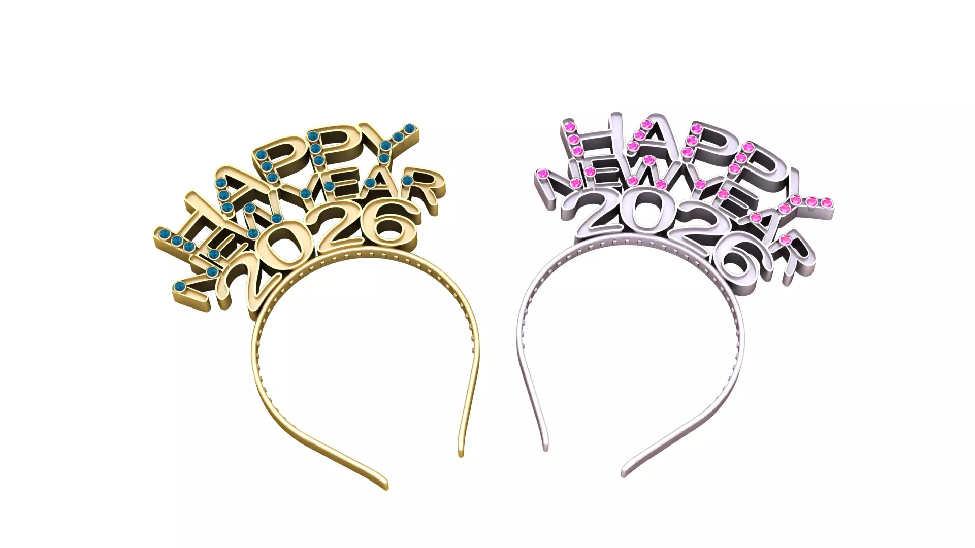 Happy New Year 2026 Headband 3D print model