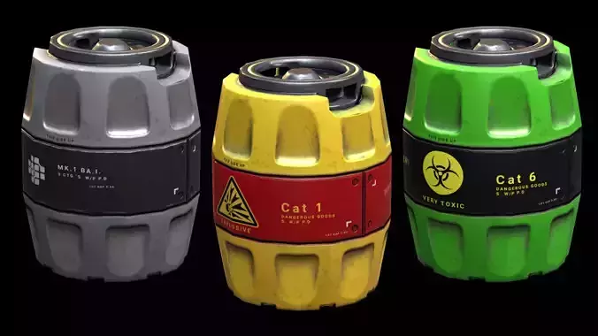 Realistic Barrels Pack PBR  Low-poly 3D model