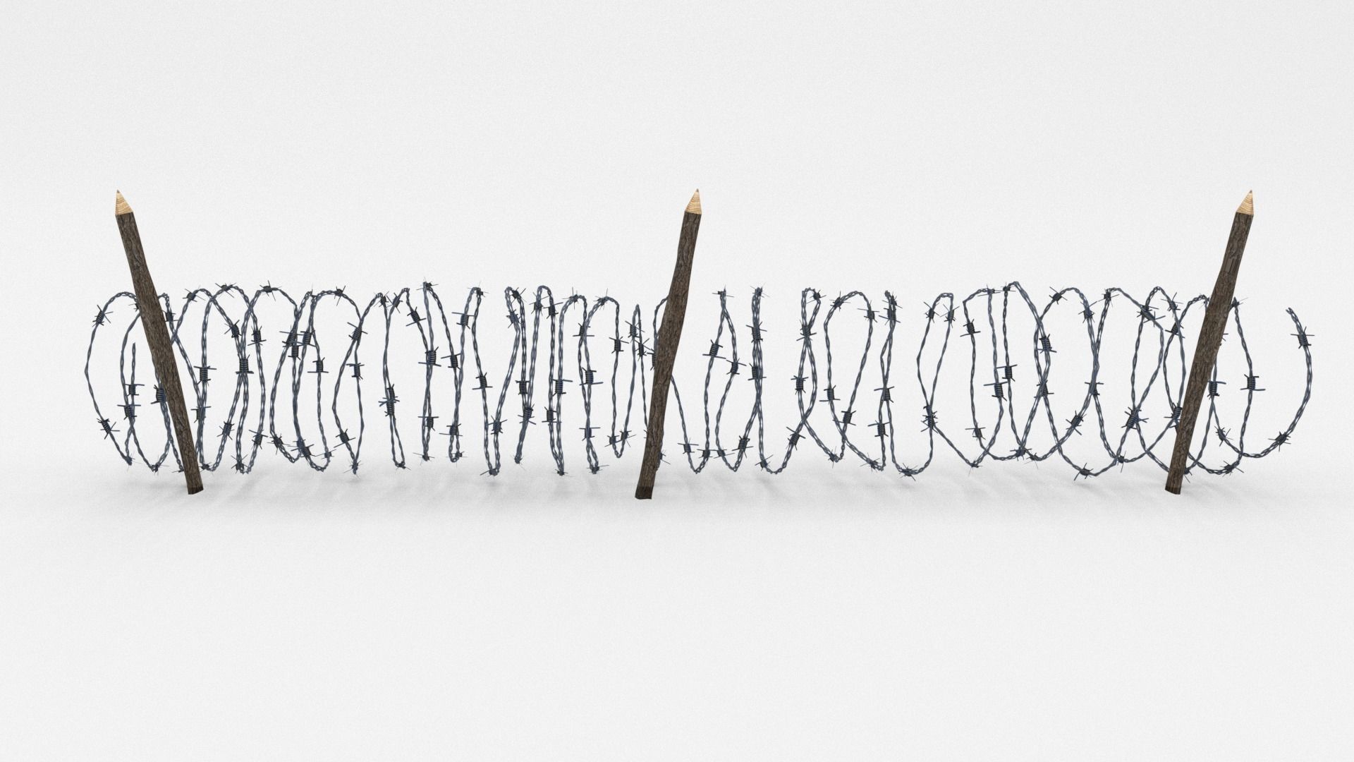 Lowpoly Barb Wire Obstacle Low-poly 3D model