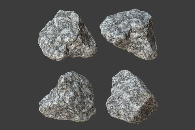 Gravel 3 rock Low-poly 3D model