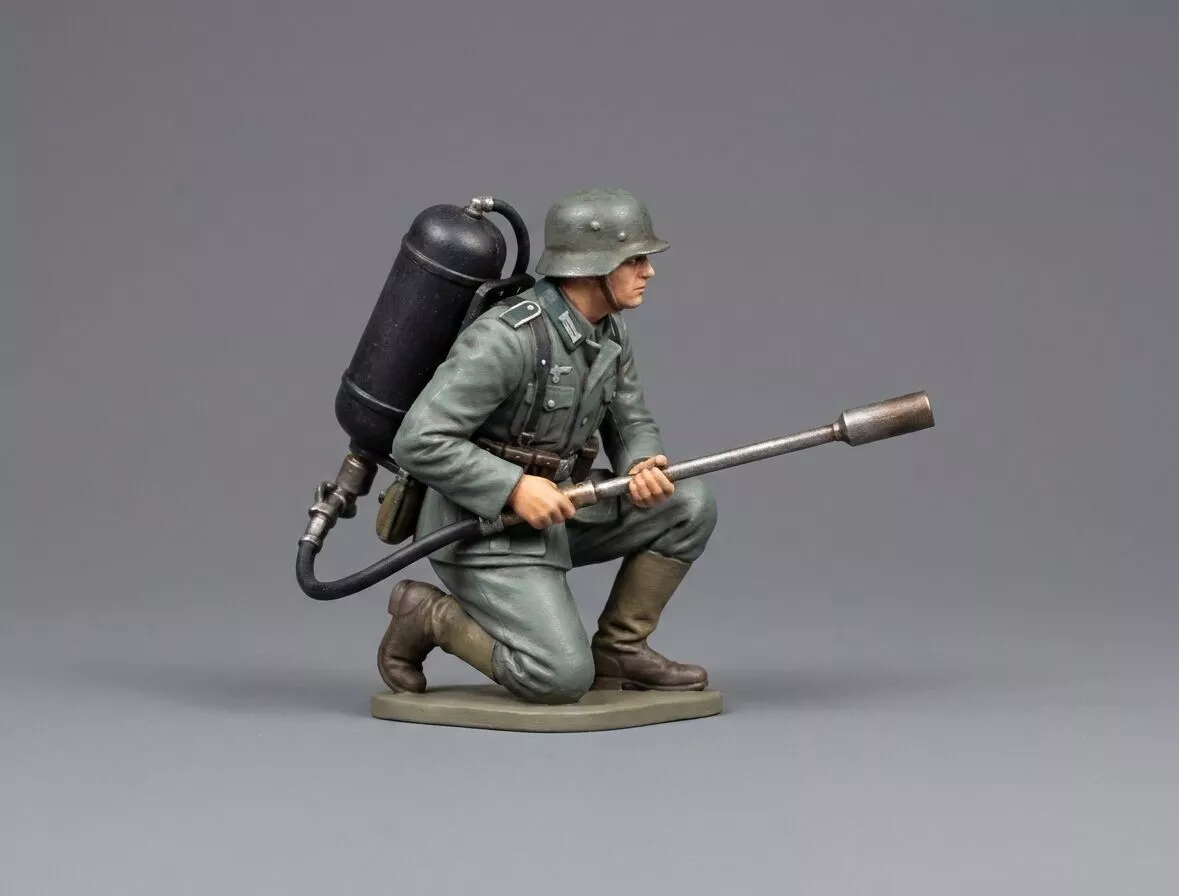 German Flamethrower Soldier STL File 3D print model