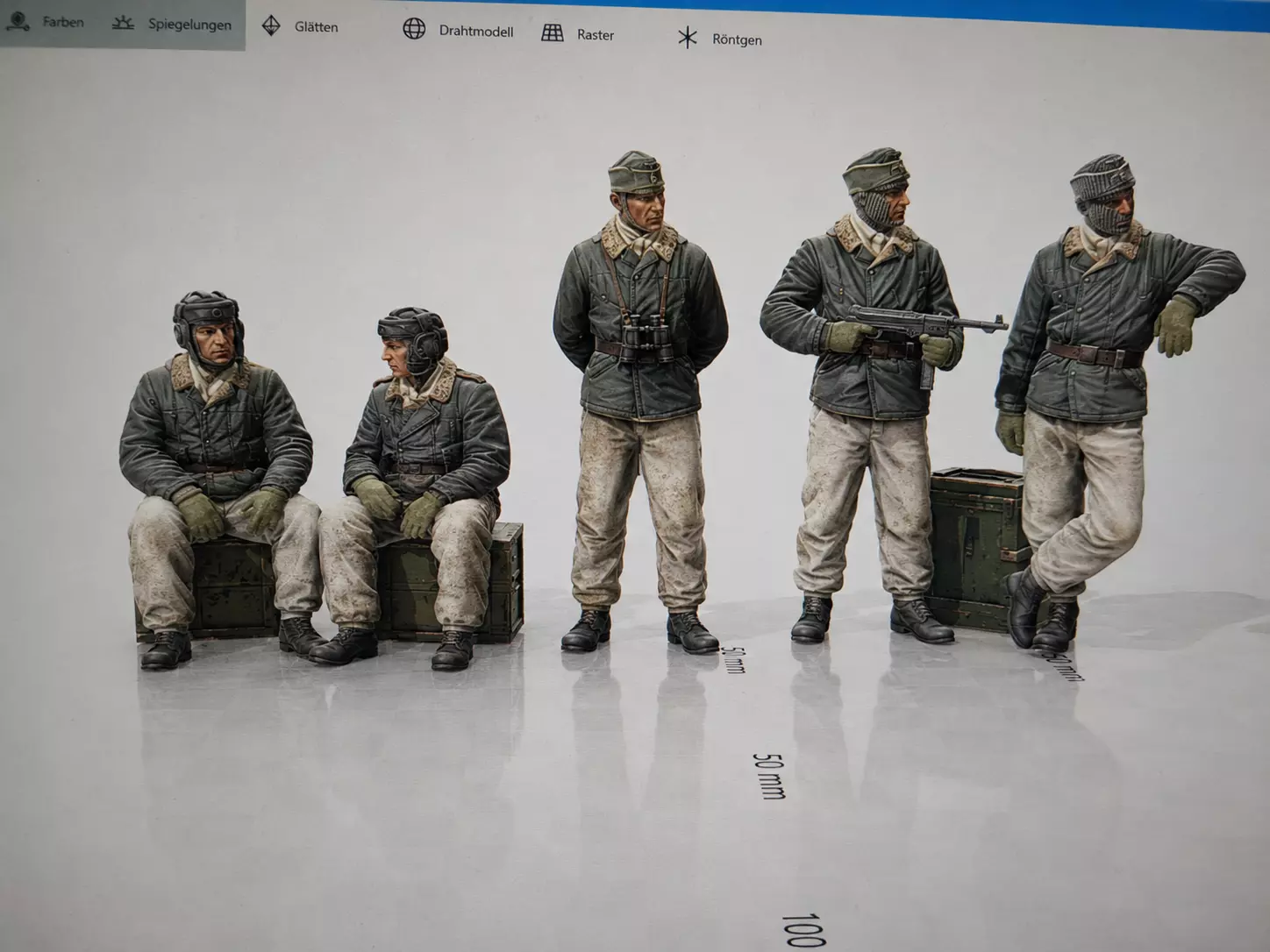 German Tankcrew Resting Standing STL File Set 3D print model