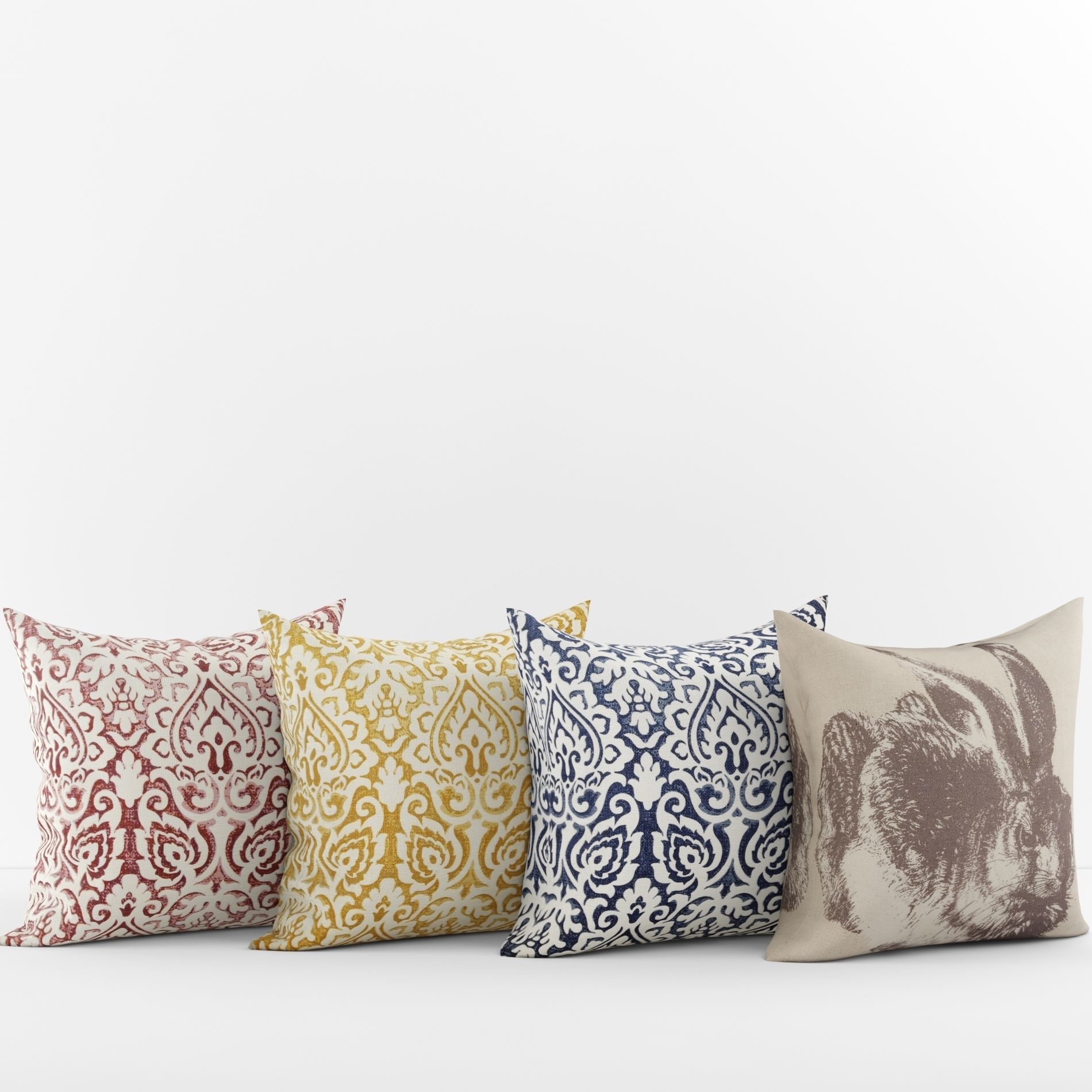 Collection of decorative pillows Birch Line 3D model_1