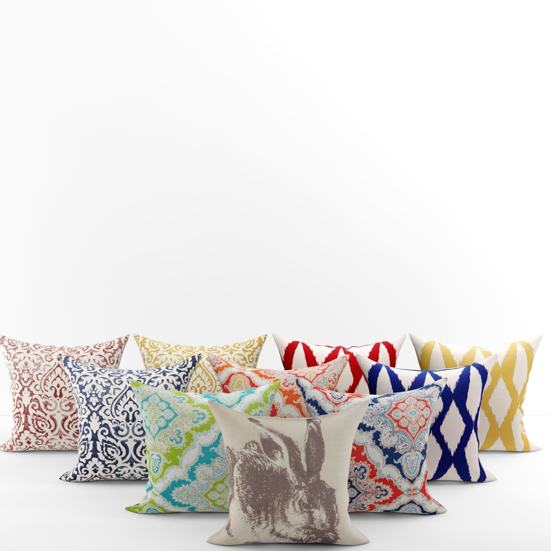 Collection of decorative pillows Birch Line 3D model_2