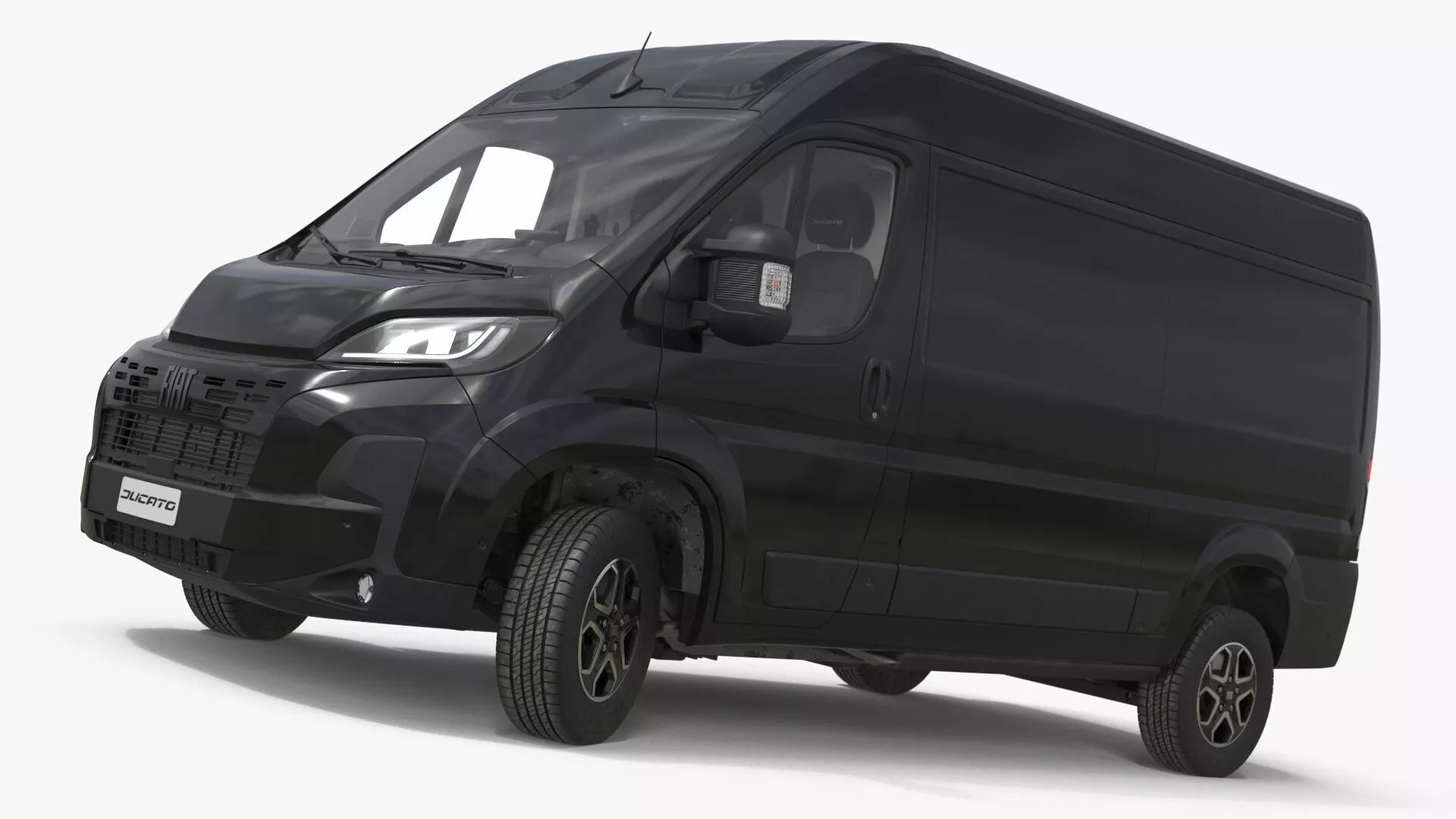 Black Fiat Ducato Small Van 2025 Rigged for Cinema 4D 3D model