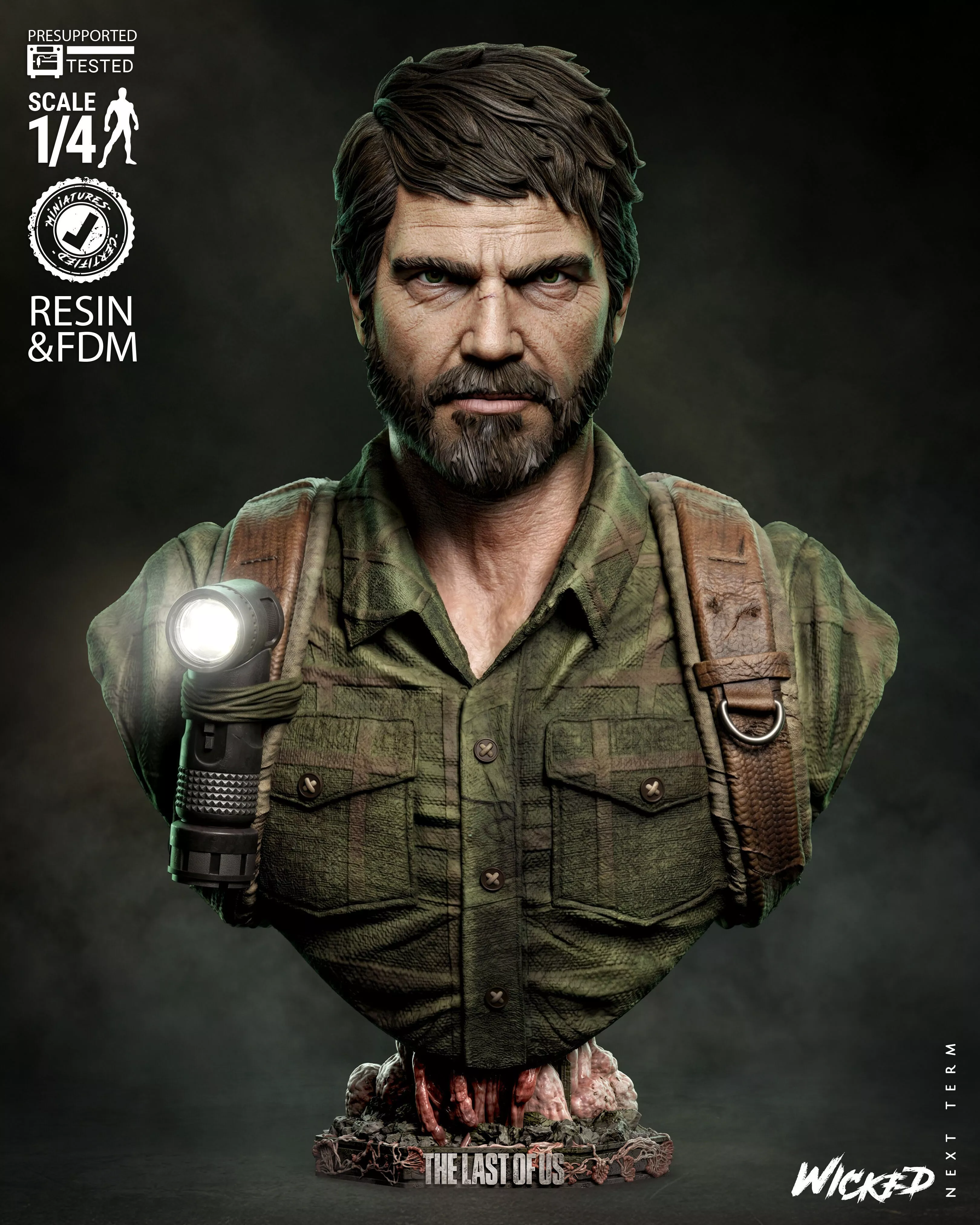 Wicked Video Games Joel Portrait Bust 3D print model