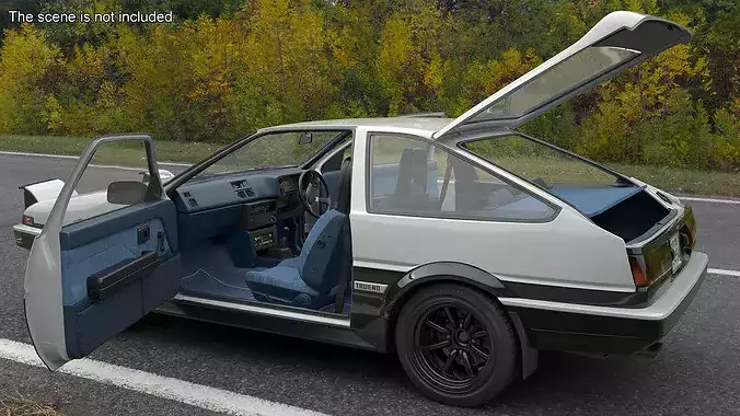 Toyota AE86 Trueno White 3D model 5