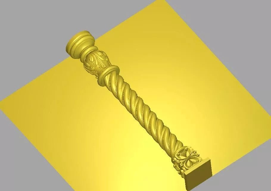 Classic Spiral Fluted Column and Corinthian Pillar 3D model