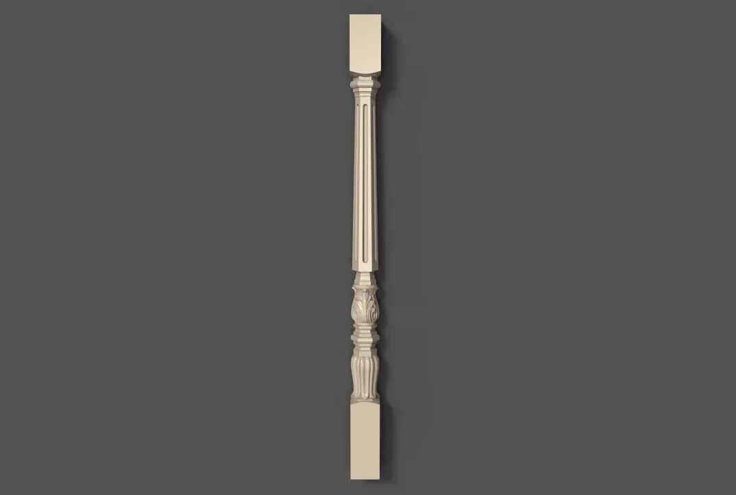 Classic Fluted Baluster and Ornate Stair Spindle 3D model