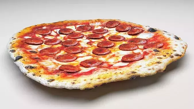 Pepperoni Pizza 3D model 6