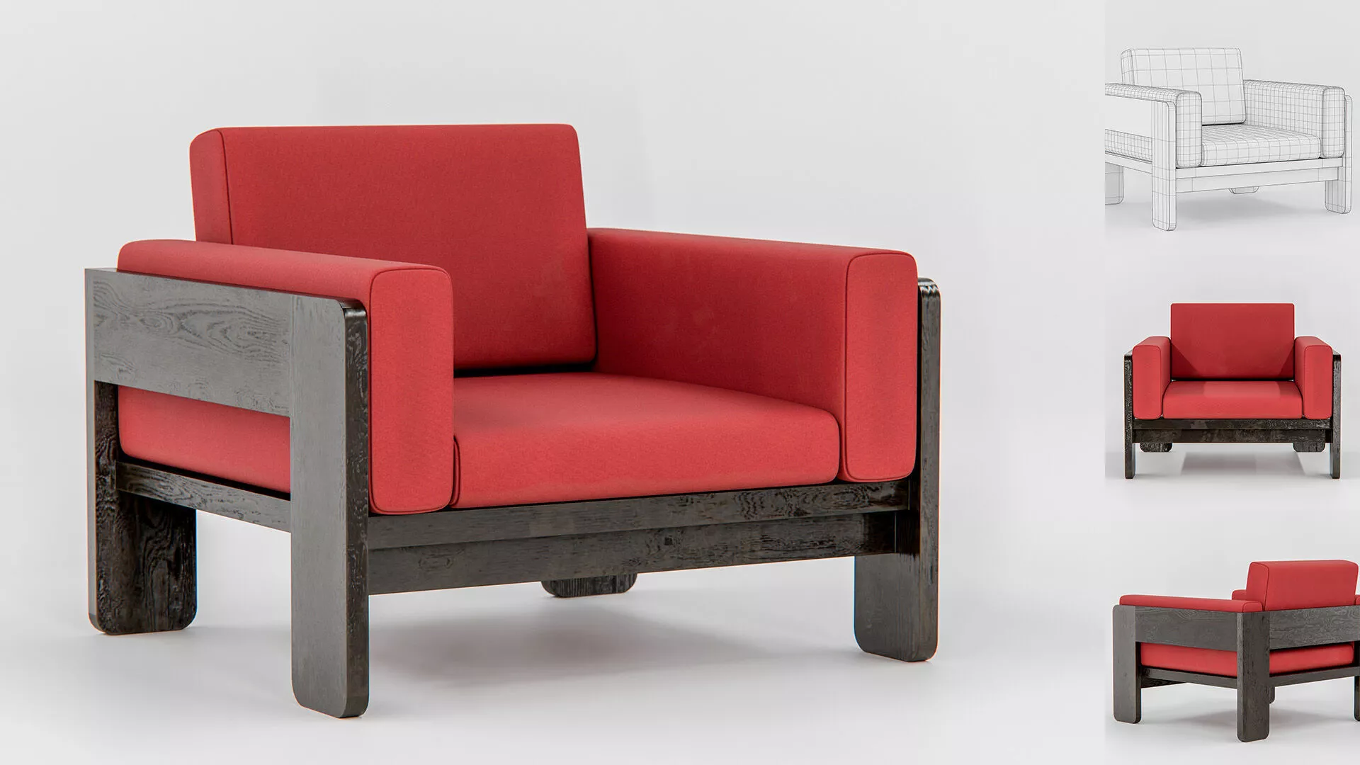 Bastiano Armchair Tobia Scarpa 1962 Sofa 3D model