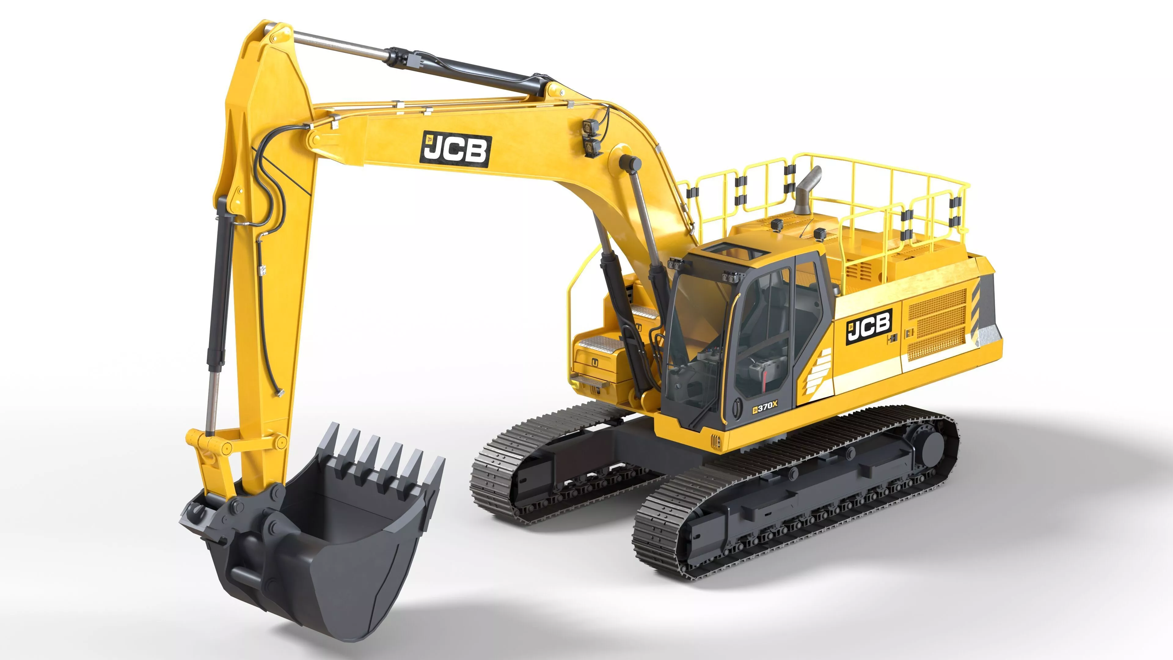 JCB Tracked Excavator 370X Low-poly 3D model