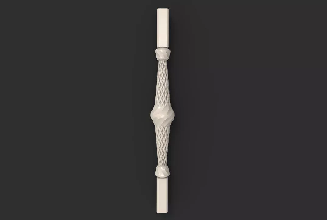 Classic Diamond Lattice Baluster and Twisted Stair Spindle 3D model