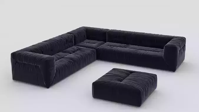 Sofa sectional and ottoman velvet