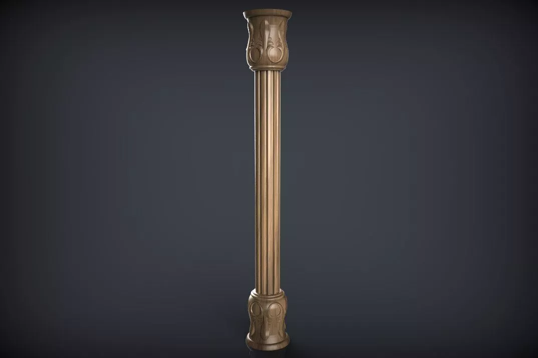 Classic Fluted Architectural Column and Ornate Pillar 3D model