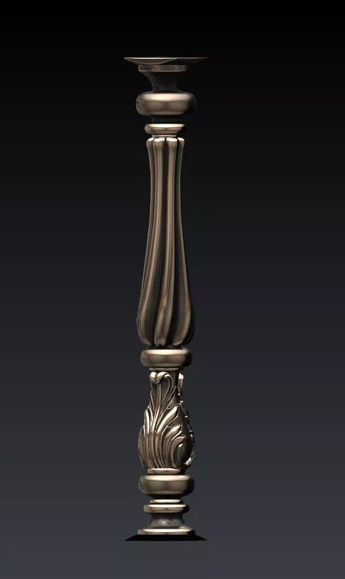 Luxury Baroque Baluster and Spiral Fluted Ornate Spindle 3D model