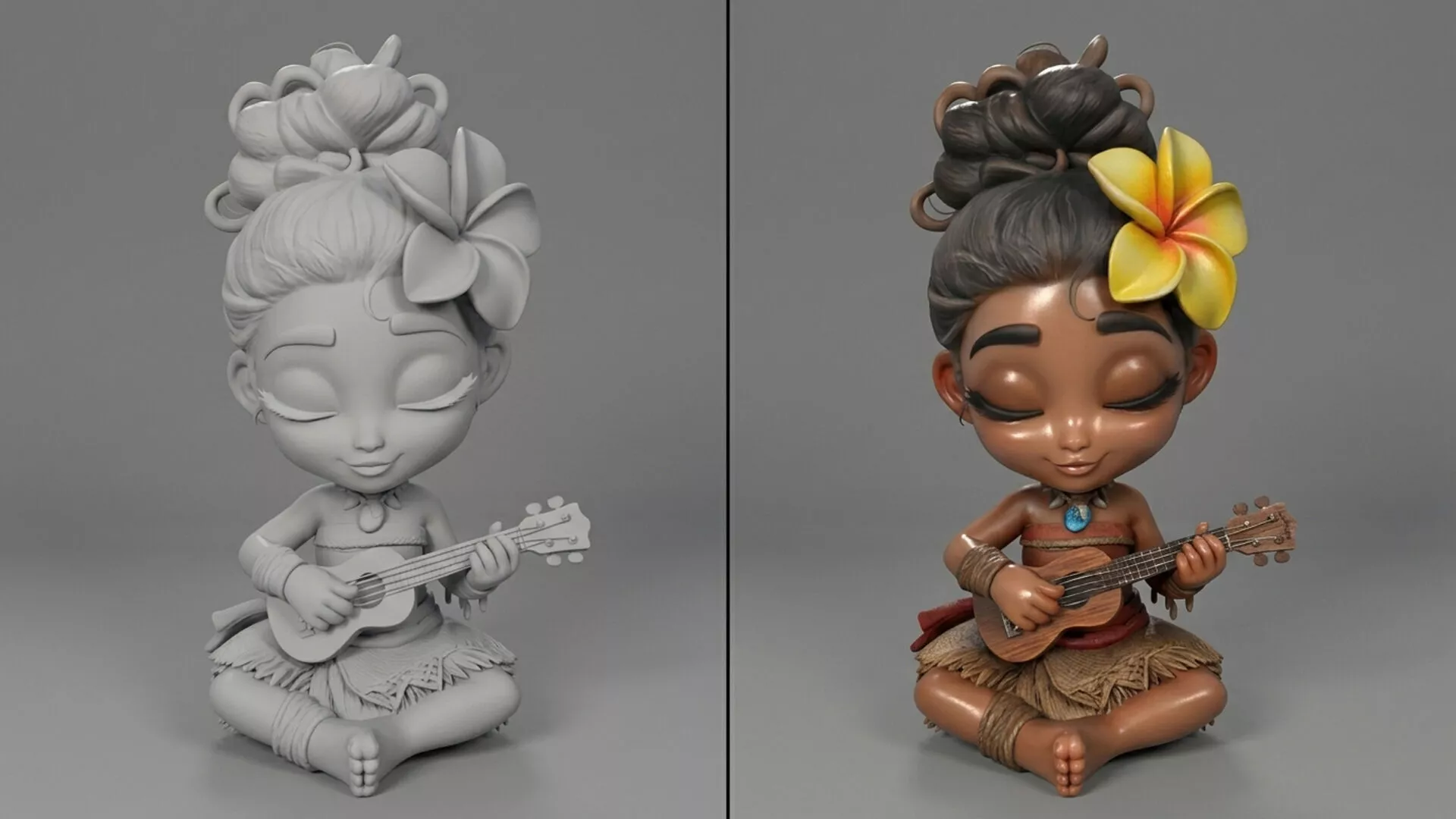 Chibi Musician 3D Print Ready Cute Anime Miniature 3D print model