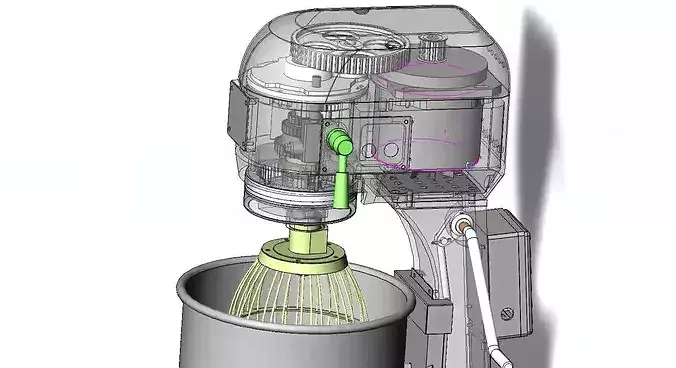 Industrial Planetary Egg Beater and Dough Mixer 3D CAD Model  3D model 2