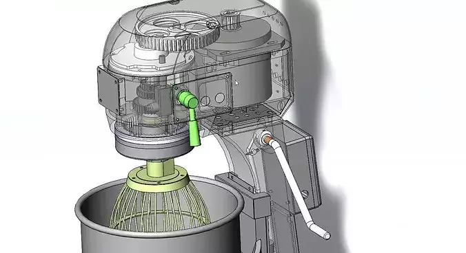 Industrial Planetary Egg Beater and Dough Mixer 3D CAD Model  3D model 5