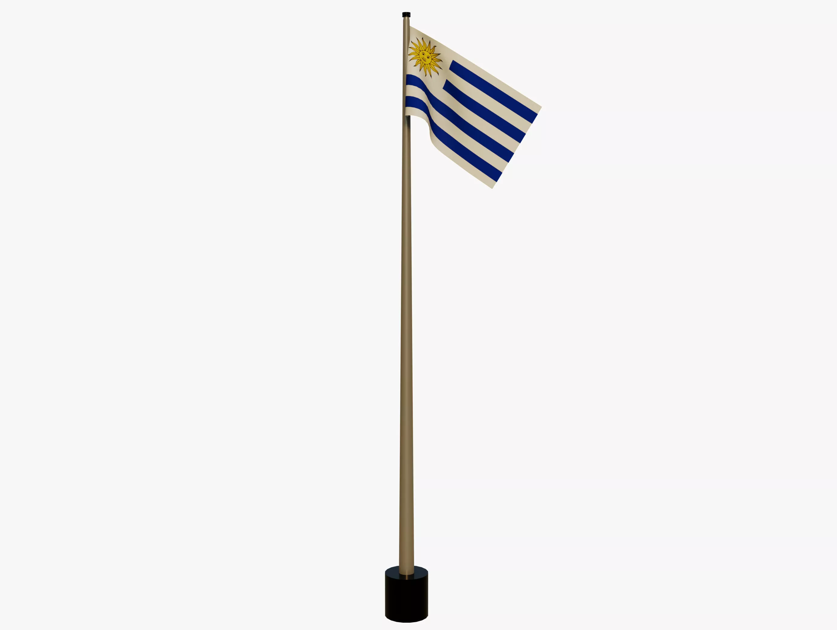 Uruguay flag Free 3D model