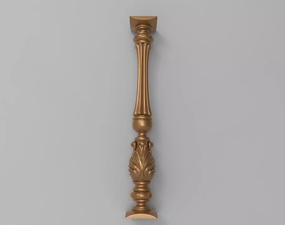 Luxury Baroque Baluster and Tapered Fluted Ornate Spindle 3D model