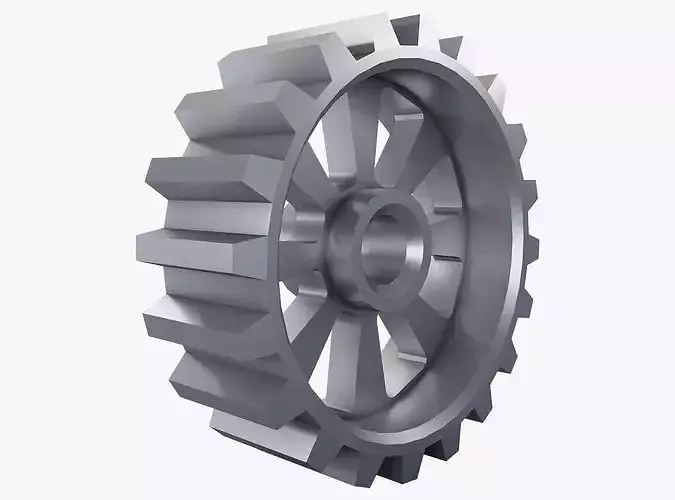 Gear Spur D255mm T83mm M1 Low Poly