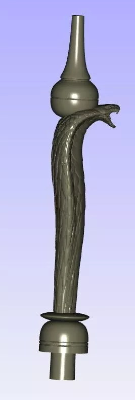 Striking Cobra Snake Baluster and Ornate Animal Spindle 3D model