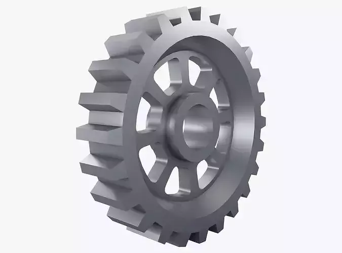Gear Spur D300mm T62mm M1 Low Poly