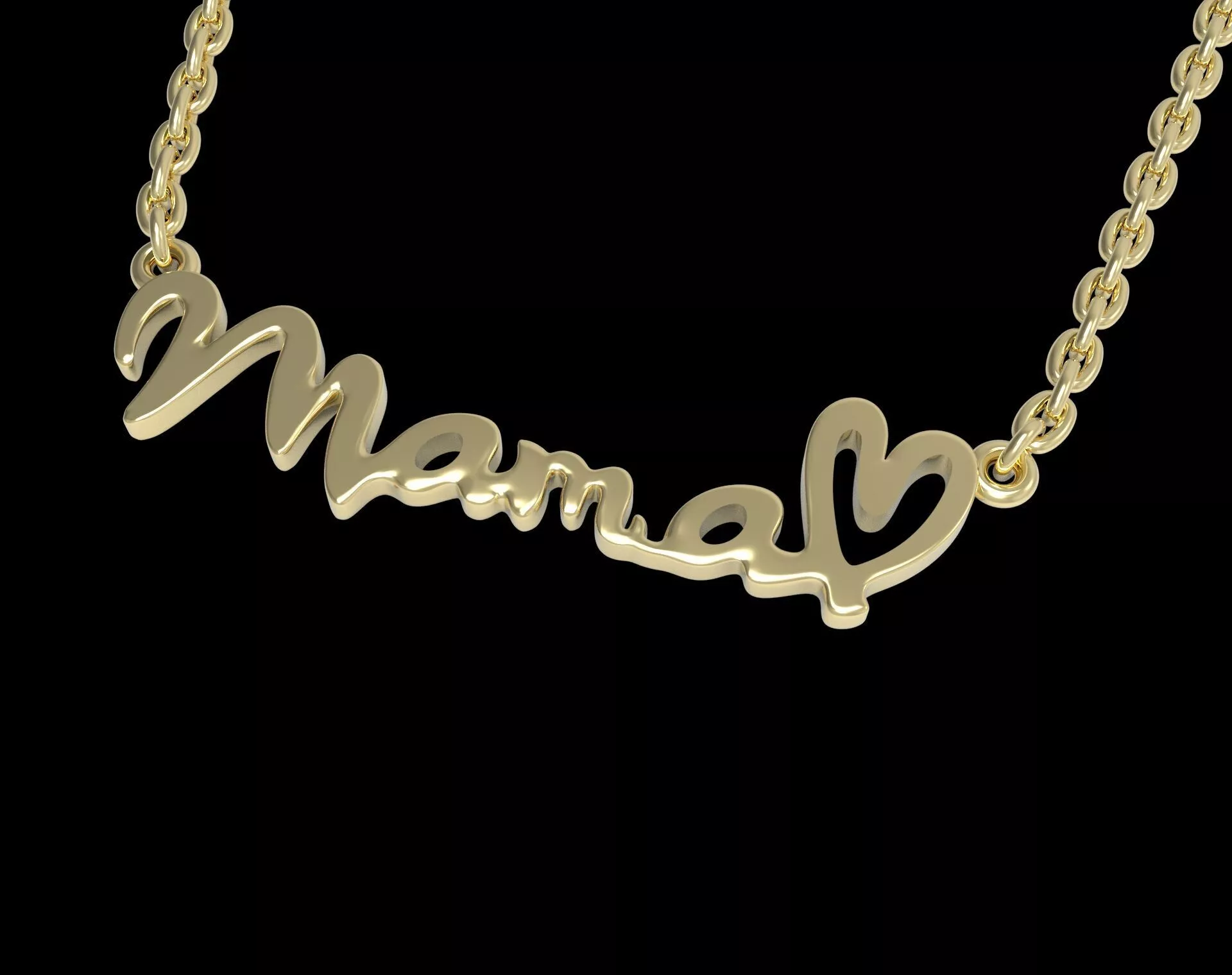 Mama Necklace Pendant 3D print model