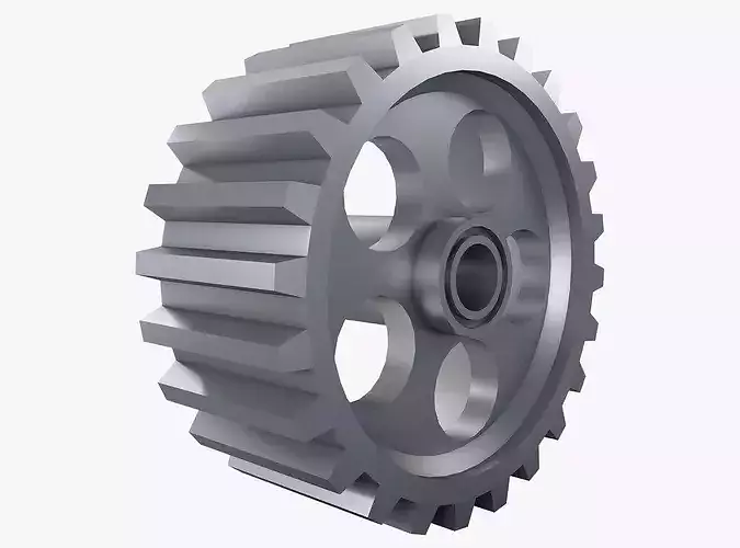 Gear Spur D300mm T129mm M1 Low Poly