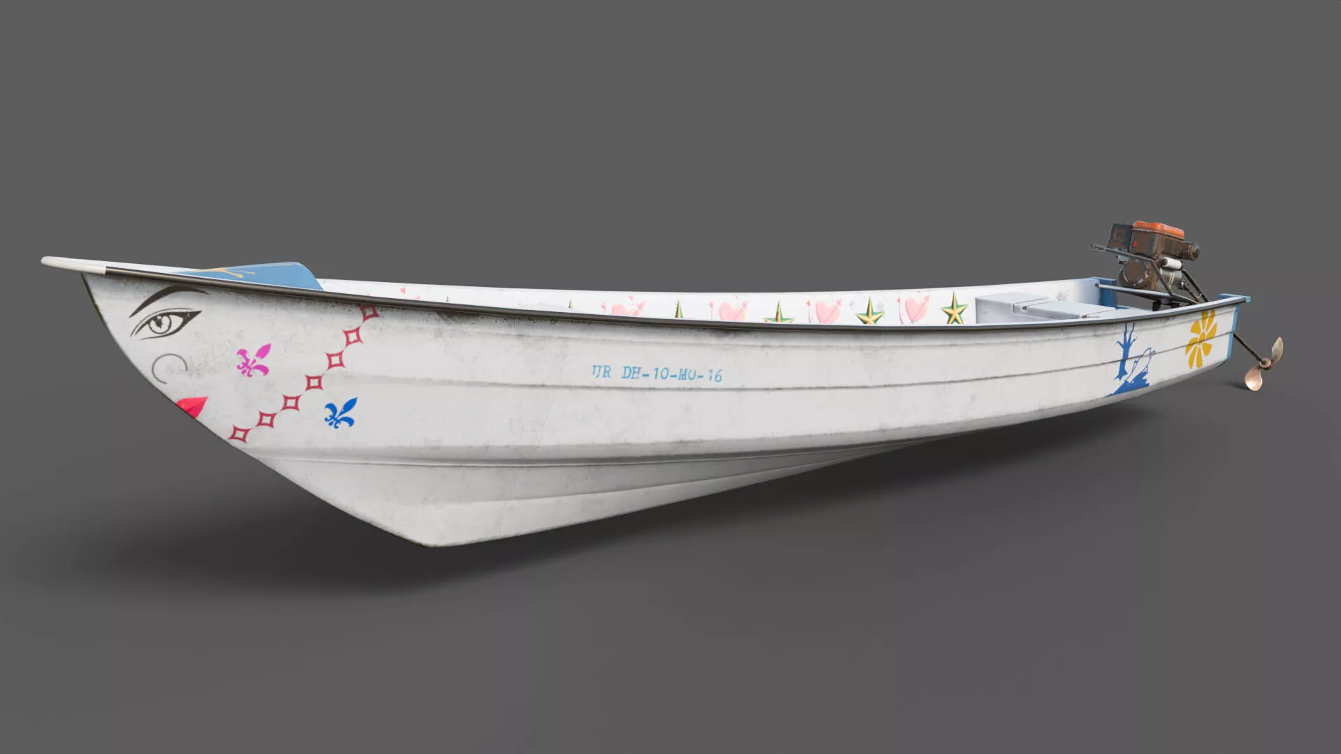 Fiber Fishing Boat 3D model