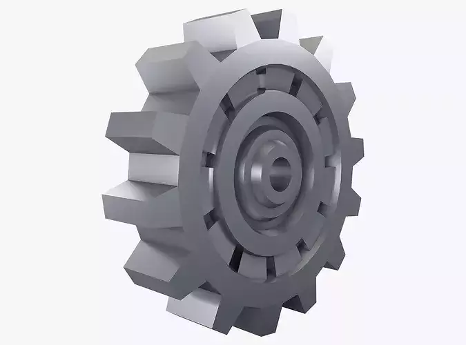 Gear Spur D375mm T92mm M1 Low Poly