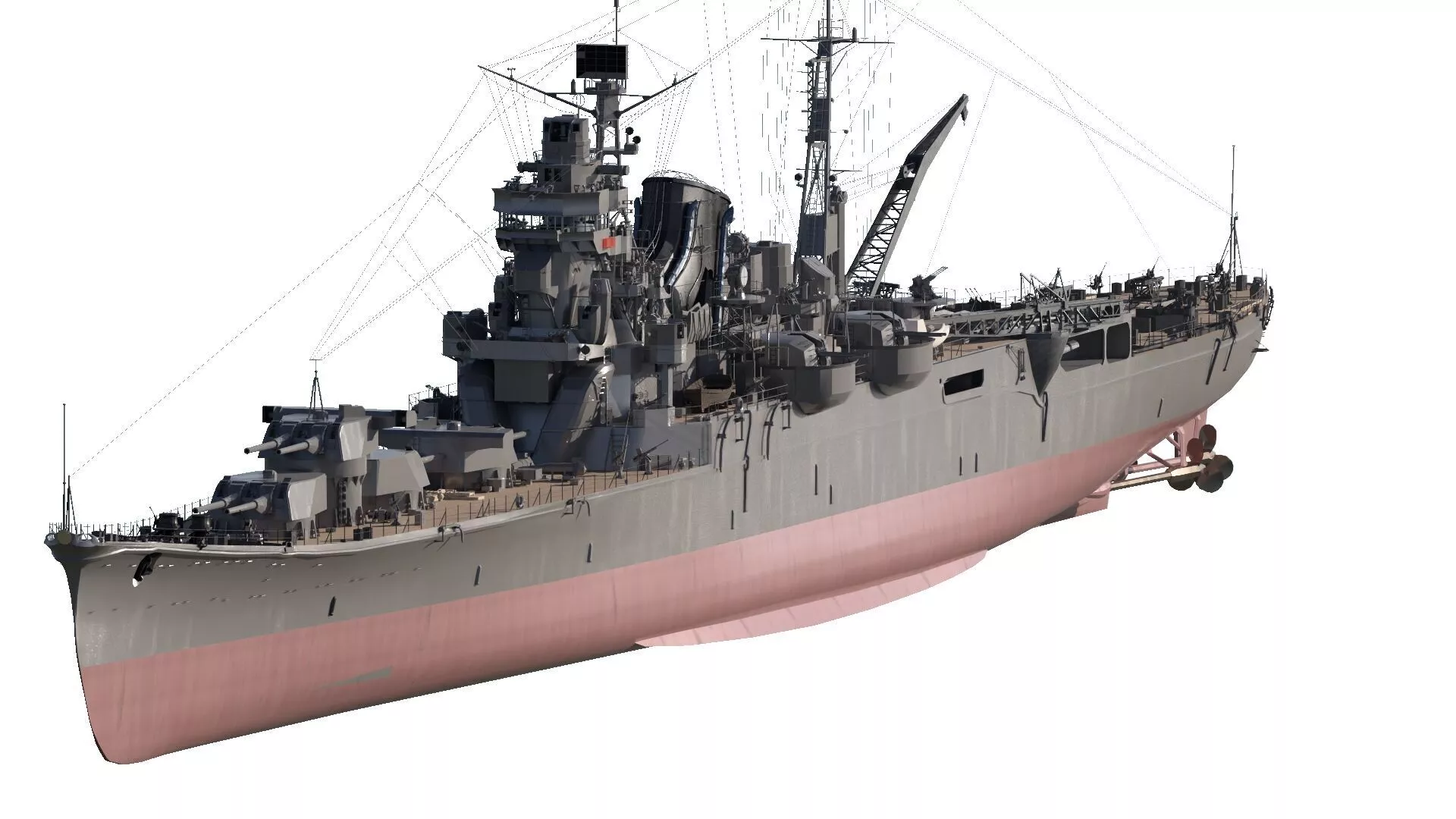 WW2 JAPANESE NAVY HEAVY CRUISER 3D model