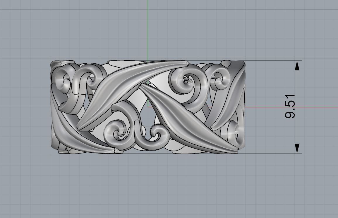 Ring with floral ornament 3D print model 3D print model_14