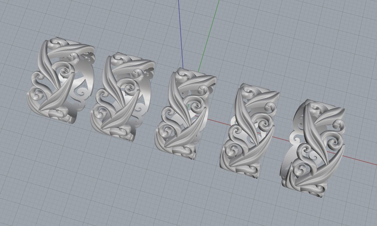 Ring with floral ornament 3D print model 3D print model_16