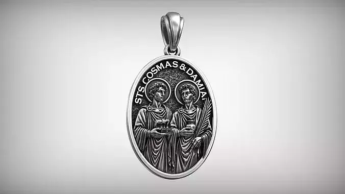 Saints Cosmas and Damian Christian Patron Medallion