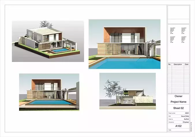 Modern Luxury Villa with Pool 3D model